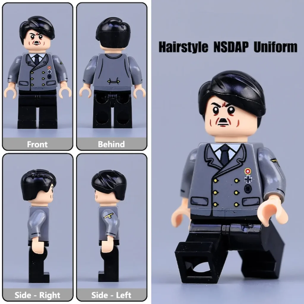 Minifigure-Adolf-Hitler-the-Nazi-Party-NSDAP-and-dictator-of-Germany-with-grey-uniform-and-black-hair-LEGO-Compatible