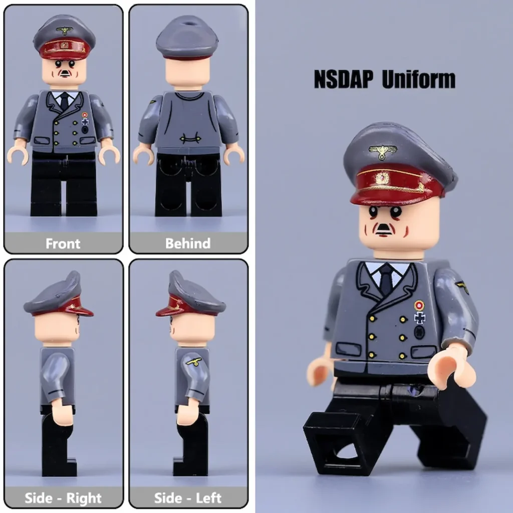 Minifigure-Adolf-Hitler-the-Nazi-Party-NSDAP-and-dictator-of-Germany-with-grey-uniform-and-hat-LEGO-Compatible